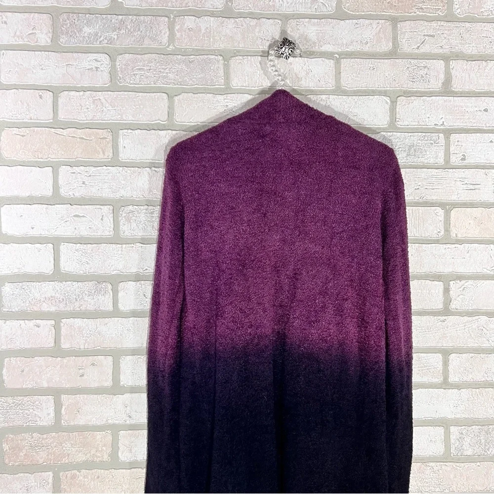 Barefoot Dreams Bamboo Chic Lite Calypso Purple Ombré Wrap Sweater Size S/M